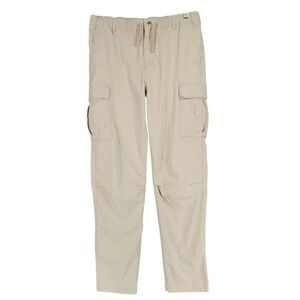 Polo Ralph Lauren Cargo Pants sz 18 Boys Kids Beige Elastic Waist Drawstring